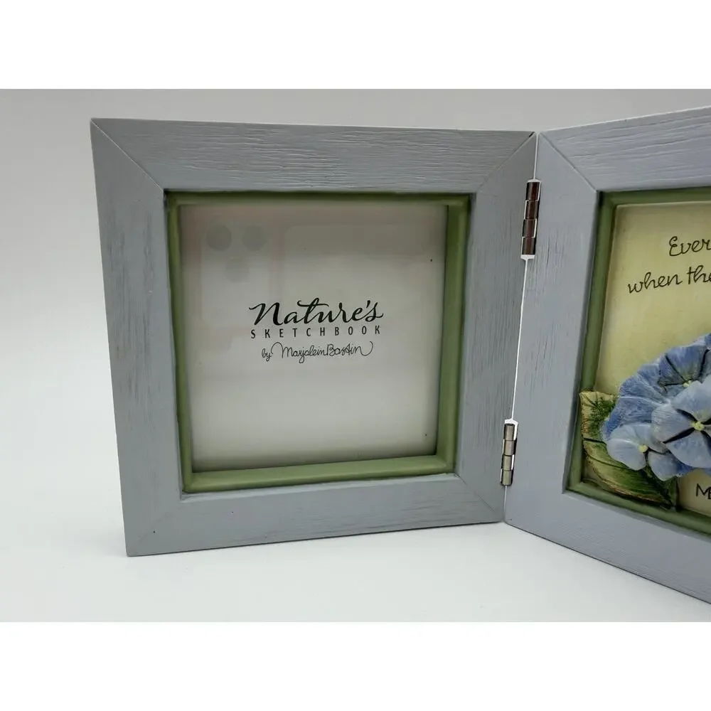 Hallmark Nature's Sketchbook Cottage Core 3D Small Folding Frame Blue Hydrangeas